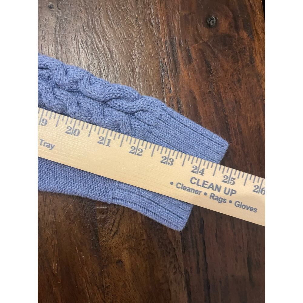 L.L. Bean Blue Cable Knit Open Front Cardigan Sweater Cotton XL Regular - Picture 8 of 8